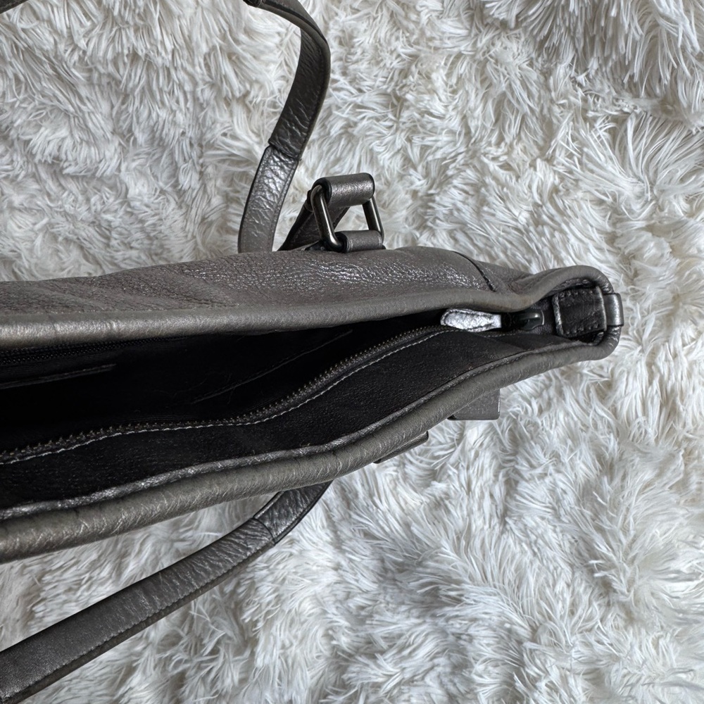 Metallic Silver Coach Tote - Picture 6 of 12